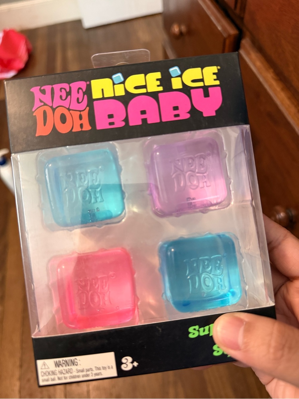 Nee Doh Nice Ice Baby Squishy Ice Cube Toy Set - Blue, Pink, Purple